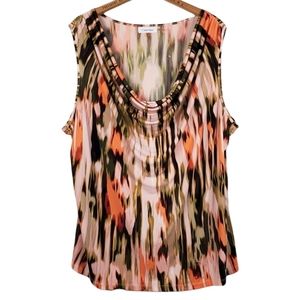Calvin Klein Drape Neck Sleeveless Blouse